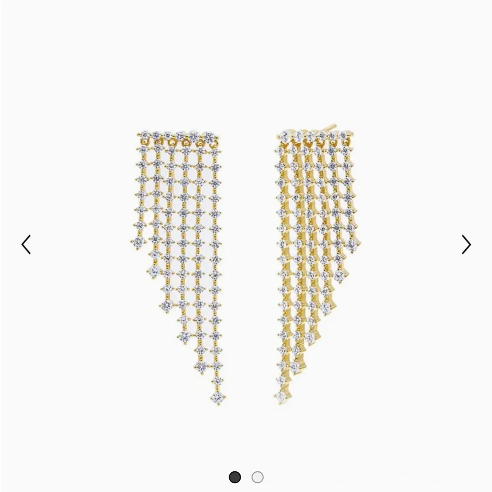 CZ Chandelier Dangling Drop Stud Earrings Adina Eden gold crystal